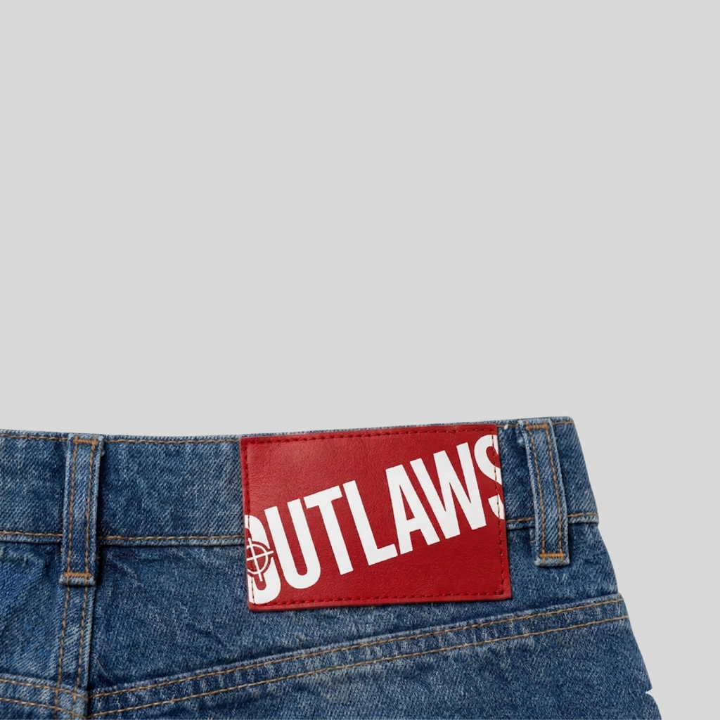 Pantalón Corto Baggy Outlaws Mid Wash Blue