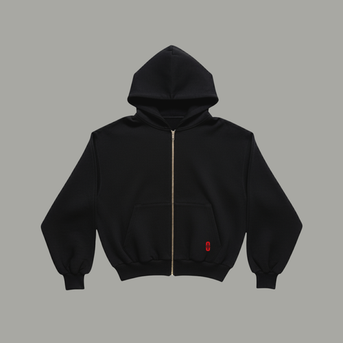 Black NFE Zip-Up Hoodie