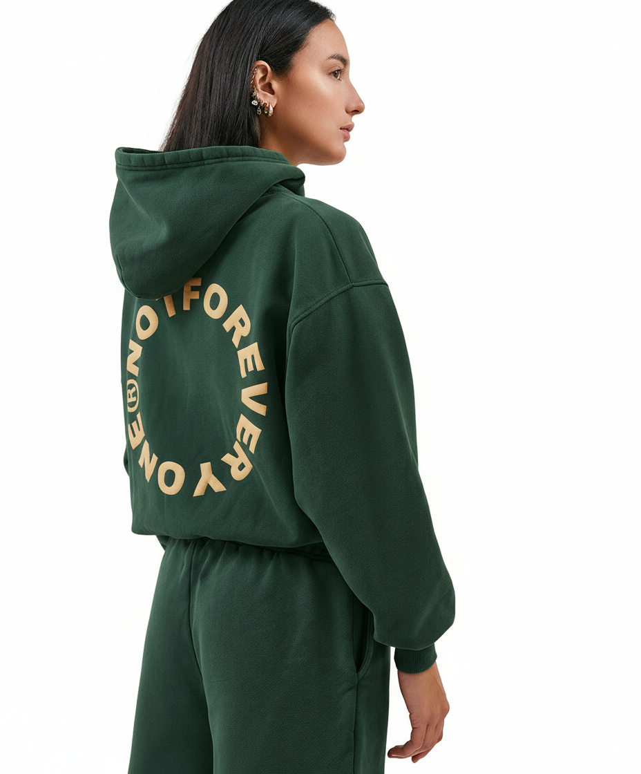 Olive NFE Zip-Up Hoodie