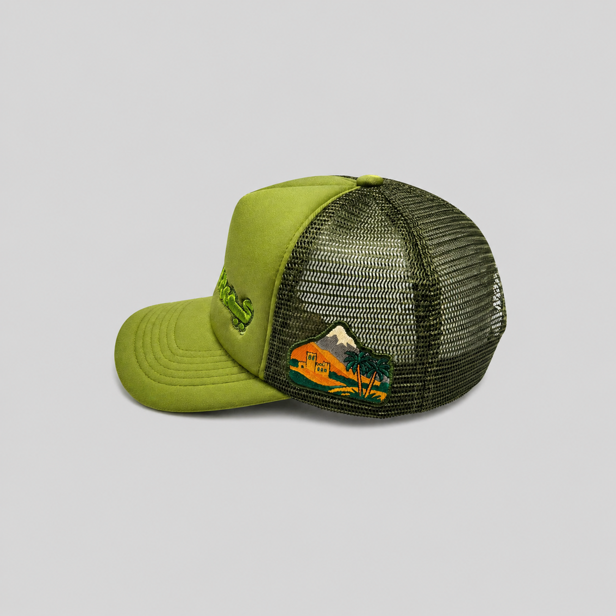 "Atlas Rebel" Olive Green Trucker Cap