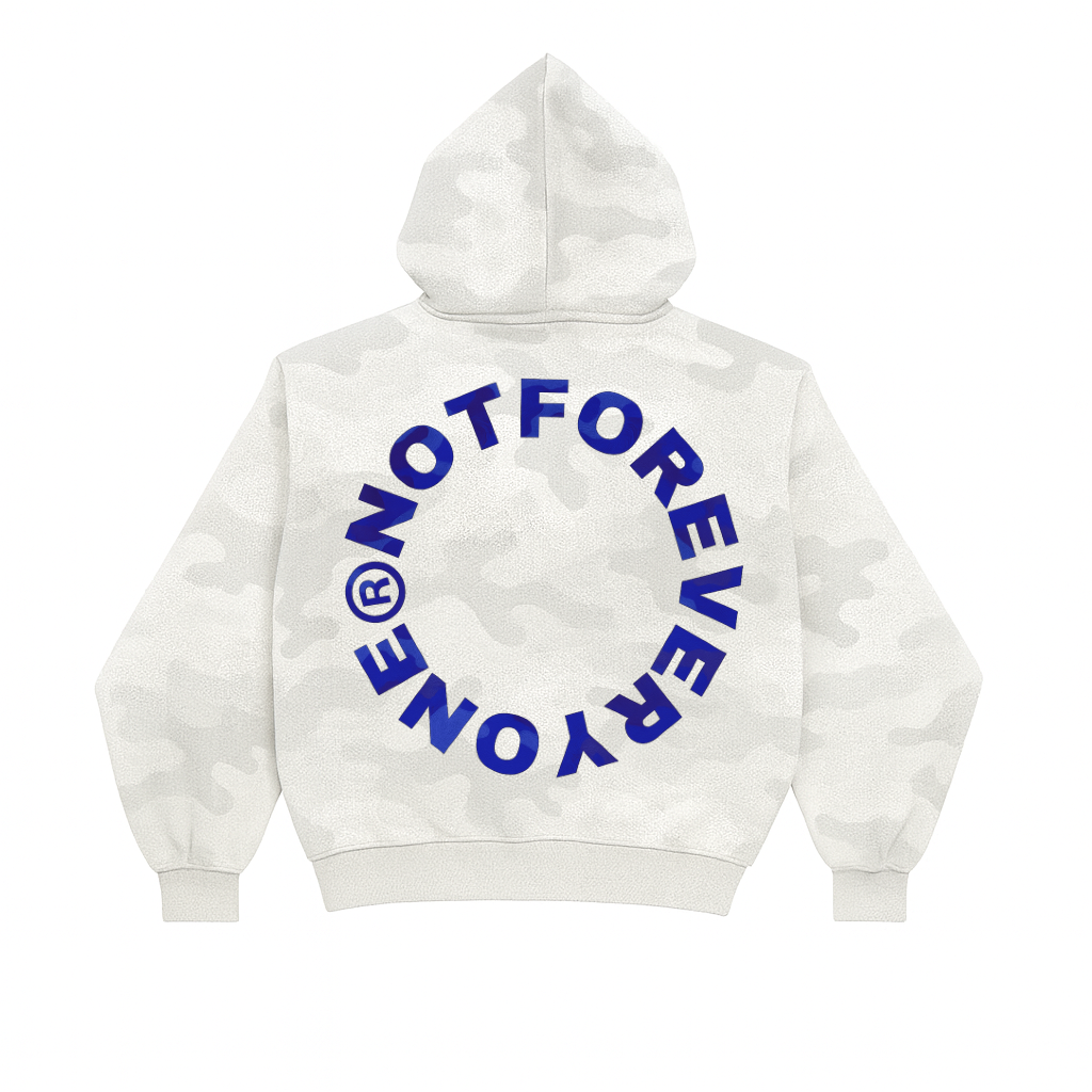 White Camo Zipper Sweatshirt